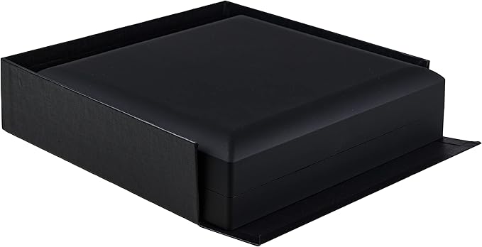 Allure - Large Necklace Box With LED Light, Square Shaped, Elegant Diamond Necklace Case, For Unique Proposal, Engagement Or Wedding, Luxury Black Velvet Interior Jewelry Display Gift Box