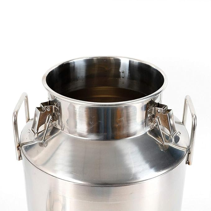 Stainless Steel Milk Can Heavy Duty Milk Jug Milk Bucket Water Jug Ice Bucket Wine Pail Bucket Bottle Tote Jug with Sealed Lid Liquid Storage (50L)