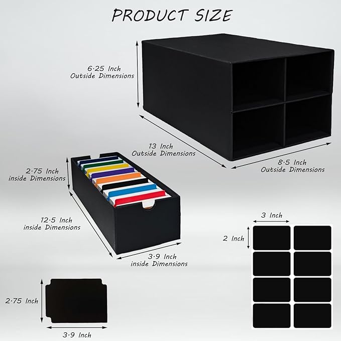 6 Sets Trading Card Storage Boxes, Includes 24-750 CT Boxes & 96 Dividers, 18000+ Trading Cards Organizer for Collectible Card Games, Sports Cards, TCG, with Labels & Pen