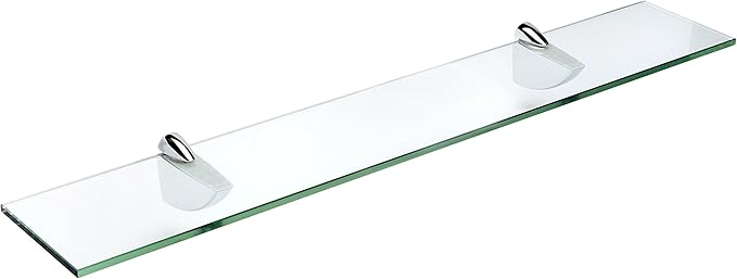 Spancraft Glass O-12x21-Chrome Oriole Glass Shelf, Chrome, 12" x 21"