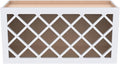 Solid Wood RTA Wine Bottle Rack Wall Cabinet with Lattice Panels - Wine Storage for Bar, Pantry, Cellar & Countertop - Mocha (White, 36'W 12'D 15'H)