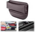 Car Seat Gap Filler Organizer - Universal Drop-Proof Storage Insert with Non-Slip Base, Premium PU Leather Car Seat Organizer for Phone, Purse, Keys (Brown)