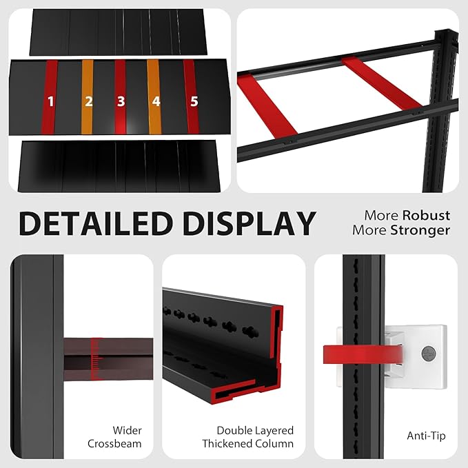 Heavy Duty Storage Shelves Unit, Adjustable Metal Garage Shelving,4200LBS Garage Storage Industrial Shelves,Storage Racks,Steel Shelf Suitable for Shop,Warehouse,Basement