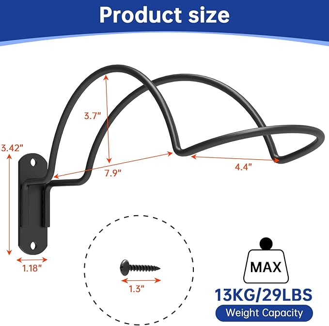 4-Pack Wall-Mounted Multi-Purpose Helmet Storage Display Rack - Durable Metal Hanger Hook for Equestrian, Motorcycle, Baseball, Hockey, Rugby & Electronic Helmets | Heavy-Duty Construction with Screws