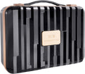 ROWNYEON Travel Makeup Case With Light Up Mirror Removable divider Portable Train Case Organizer Makeup Box for Girls Makeup Artist, Hairstylist Travel Makeup Case with 10x Mirror (Black)