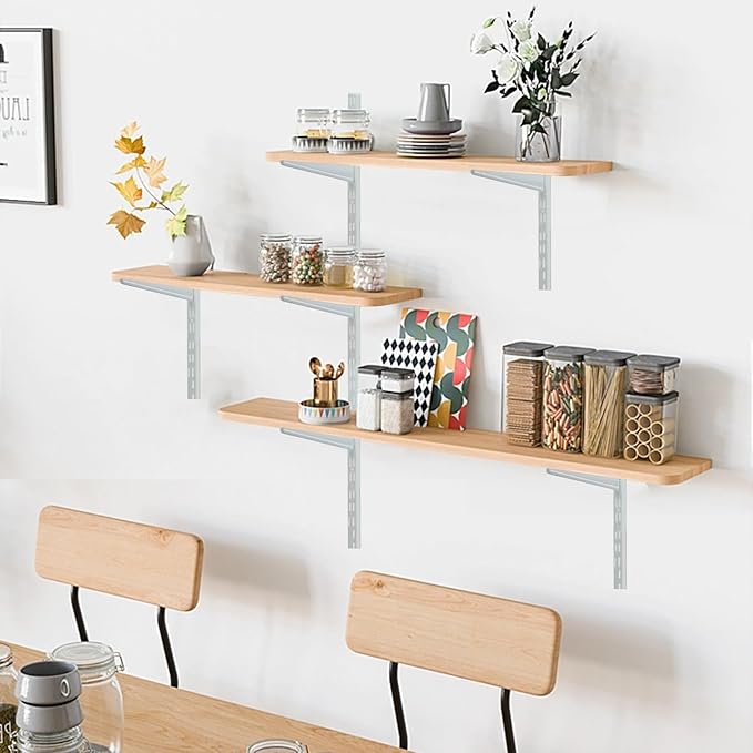 10 Pack 9‑Inch Adjustable Wire Shelf Brackets – Heavy‑Duty Double‑Track Closet & Wall Shelving System Supports（White）