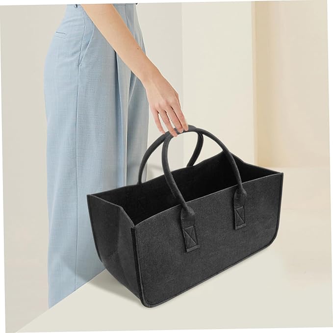 Felt Storage Bins 2Pcs 20x10x10 Inch Large Capacity Felt Basket with Handle Multi-Purpose Bag for Grocery, Shopping Bag