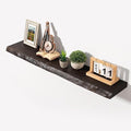 Axeman 40 inch Floating Shelves for Wall - 8'' D Live Edge Rustic Solid Elm Wood Floating Shelves Wall Mounted, Wall Shelves with Invisible Bracket for Living Room Bedroom Kitchen, Set of 1 Walnut