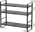 Expandable Countertop Organizer Rack/Shelf with Borders. for Kitchen, Pantry or Office - Heavy-Duty Steel Construction