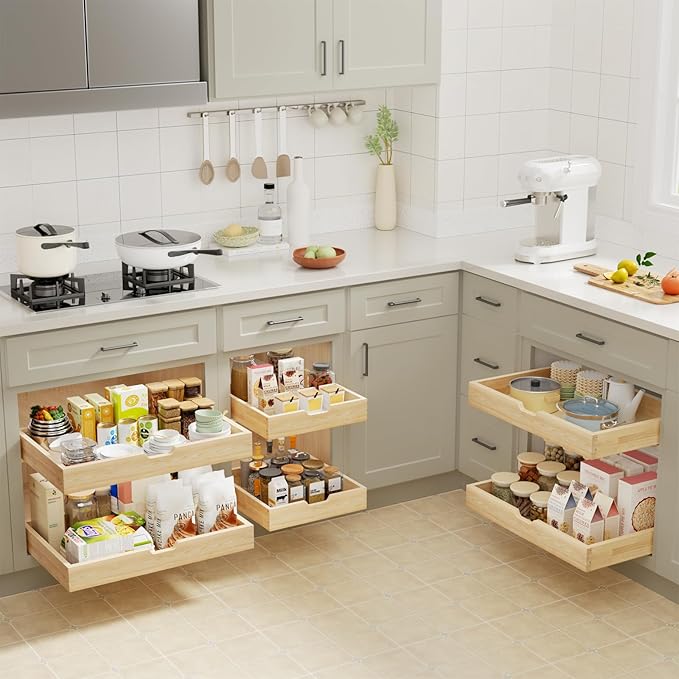 Pull Out Drawers for Cabinets, 31½” W x 21” D Soft Close Pull Out Cabinet Organizer, Cabinet Pull Out Shelves Requires At Least 32.5” Cabinets Opening