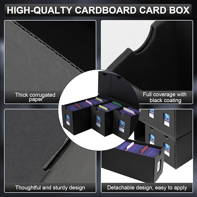 10800+ Card Storage Box, 2000+ Toploader Storage Box for Commander Display,with 72 Dividers, Labels & Tapes,Fit for TCG, PTCG, MTG