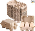 30 Pack Half Dozen Egg Cartons, Blank Natural Pulp Egg Carton Bulk 6 Count for Chicken Eggs or Duck Eggs, Reusable, Protects, Egg Storage Containers for Home Kitchen and Farmhouse (30 PCS 6 Count)