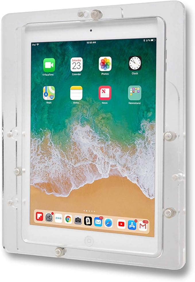 TABcare Anti-Theft Acrylic VESA Enclosure for Apple iPad mini 6 7 8.3" with Free Wall Mount Kit & 90-Degree Angle USB C Charge Cable (iPad mini 6/7 8.3", Clear)