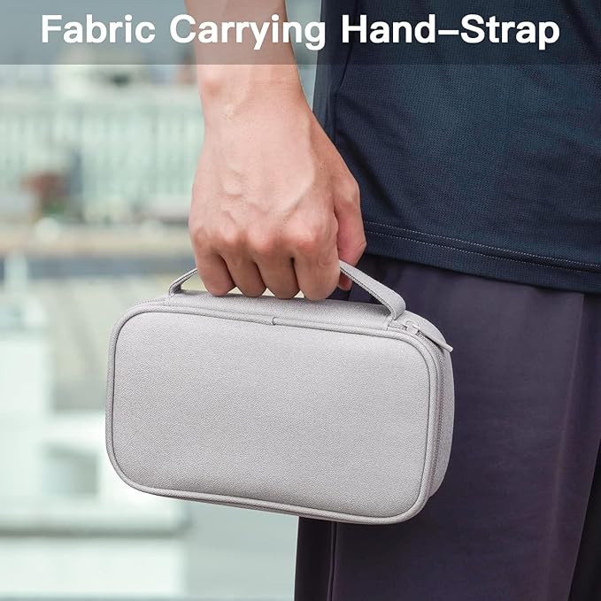 Electronic Organizer Travel Case, Cable Organizer Bag for Charger & Cord, Tech Accessories, External Hard Drive (Small, Light Grey)