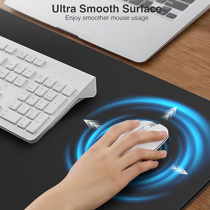 Magnetic Wireless Charging Mouse Pad, 31.5"x15.8" Large Gaming Desk Mat for Keyboard/Laptop, Non-Slip Base & 20W PD Adapter, Waterproof Ultra-Smooth Surface Mousepad for Gamer, Office & Home, Black