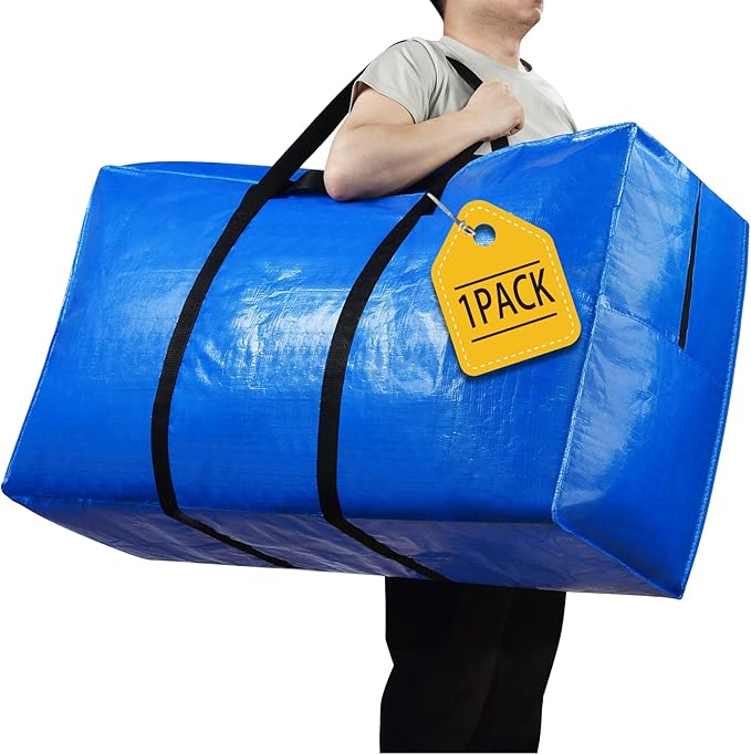 Extra Large Storage Bags, 7.5 Ft Christmas Tree Storage Bag, XXL Large Moving Bags Heavy Duty, Storage Totes Moving Boxes Supplies for College, Foldable Duffle Bag for Travel, 50x23x15inch - 1PACK