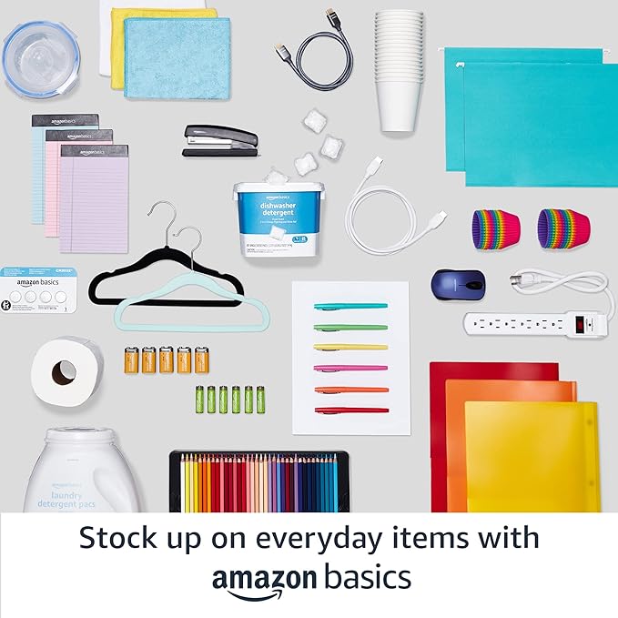 Amazon Basics 3-Shelf Adjustable, Heavy Duty Storage Shelving Unit on 2'' PP Plastic Wheel Casters, Metal Organizer Wire Rack, 23.2" L x 13.4" W x 32.75" H, Chrome