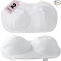 2 Pack Large Bra Laundry Bags for Washing Machine, Lingerie Bag for Washing Delicates Underwear Brassiere, Bra Washer Protector for Laundry (White 2 pack)