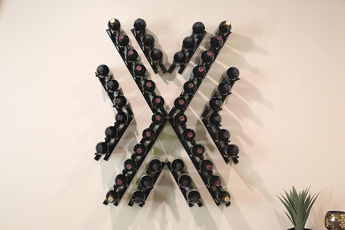 Ultra Wine Racks Cork Out Wall Mounted Wine Rack (2 Foot, Matte Black, Holds 6 Wine Bottles) - Modern & Minimalist Metal Wine Storage for Home Bar, Kitchen, Dining Room, Wine Cellar
