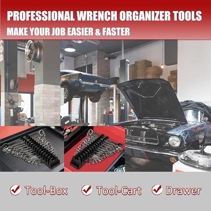 84PCS Magnetic Modular Wrench Organizer Wrench Holder - Wrenchs Tool Organizers for Tool Drawer Storage, Wrenchs Rack with Metric SAE Labels, Tool Storage Set Holder Festival Mechanics pcs