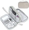 FYY Electronic Organizer, Travel Cable Organizer Bag Pouch Electronic Accessories Carry Case Portable Waterproof Double Layers Storage Bag for Cable, Charger, Phone, Earphone, Medium Size- Khaki