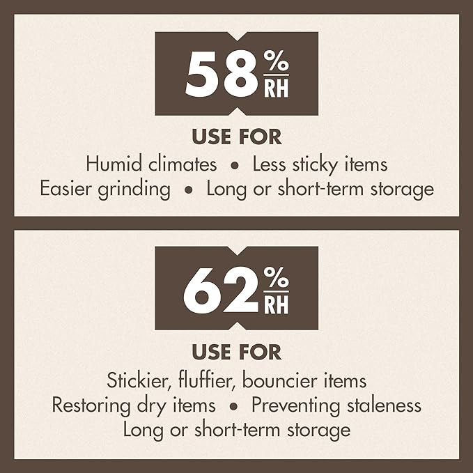 Boveda 58% Two-Way Humidity Control Packs For Storing 1 oz – Size 8 – 10 Pack – Moisture Absorbers for Small Storage Containers – Humidifier Packs – Hydration Packets in Resealable Bag