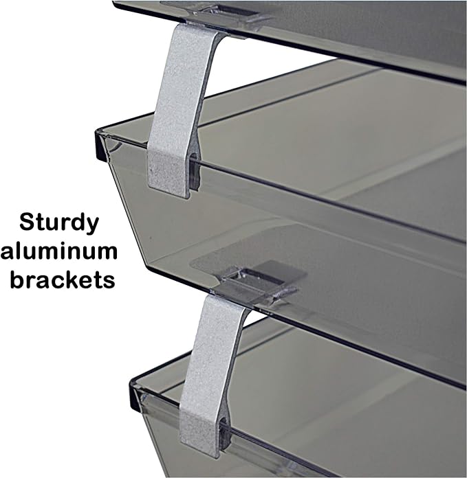 Acrimet Facility 4 Tier Letter Tray, Side Load, Letter Size/A4, Desktop File Organizer, Plastic (Clear Smoke)