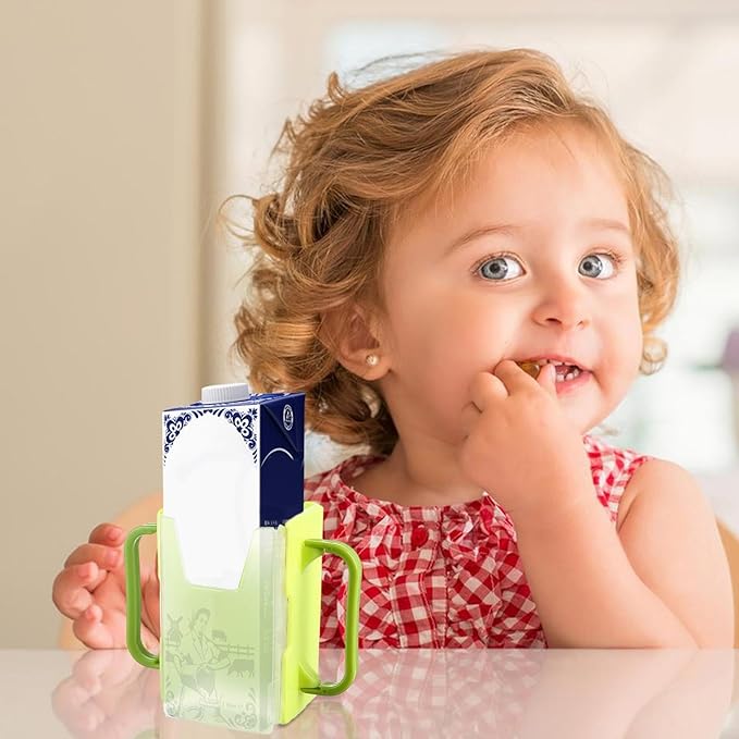 Generic Juice Bag Holder - No Holder for Milk Box, Portable, Adjustable, Spill Proof, Green