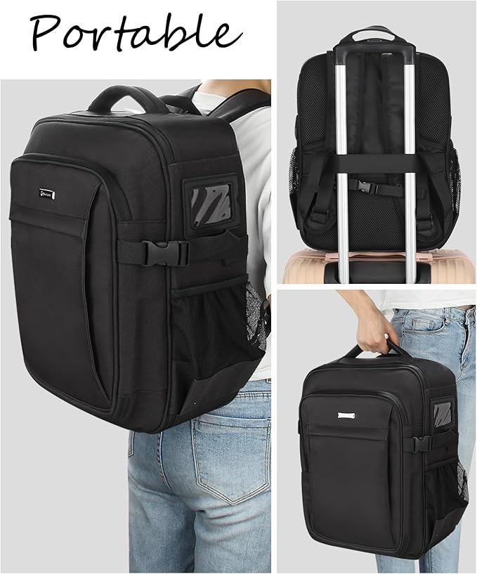 Relavel Professional Makeup Case Backpack and Large Clear Makeup Bag for Makeup Artists, Makeup Kit Set Bag, Durable Water-resistant Material, with Shoulder Strap and Adjustable Dividers