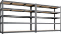 48"W Garage Shelving, 3050LBS Storage Shelves heavy duty, 5 Tier Metal Shelving Unit Adjustable Garage Shelves Heavy Duty Shelving for Warehouse,Commercial, Kitchen, 48" W × 18" D × 72" H, Black, 2PCS