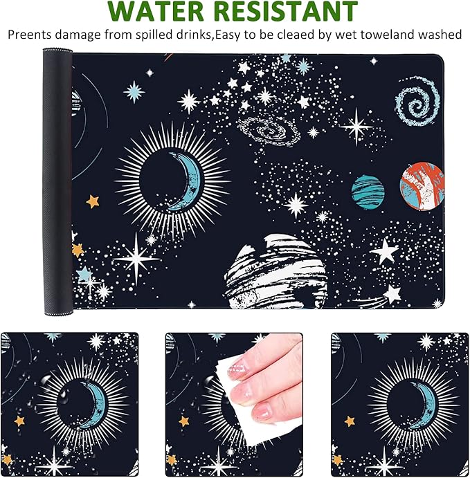 Space Galaxy Gaming Mouse Pad XXL Large Desk Mouse Pad Keyboard Mat with Stitched Edges Waterproof Non-Slip Desk Mat for Laptop,Keyboard,Computer 35.4 * 15.7 Inch