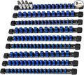 AMM 9-Piece Socket Organizer, 1/2 inch, 3/8 inch and 1/4 inch Drive ABS Tools-Blue Socket Holder,Heavy Duty Socket Racks, Premium Quality Socket Clip Rail Holder,The best tool trays in the garage