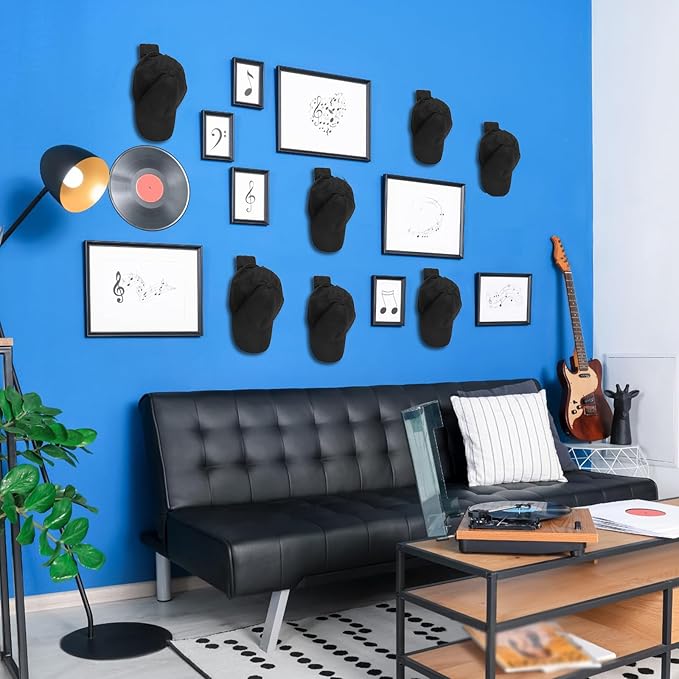 Headphone Wall Hangers Adhesive Gaming Headset Holder Hooks for Wall Mount Strong Universal Stand Hooks for Most Headphone Controller, Hat, Baseball Caps, Door, Closet(Black,30 Pcs)