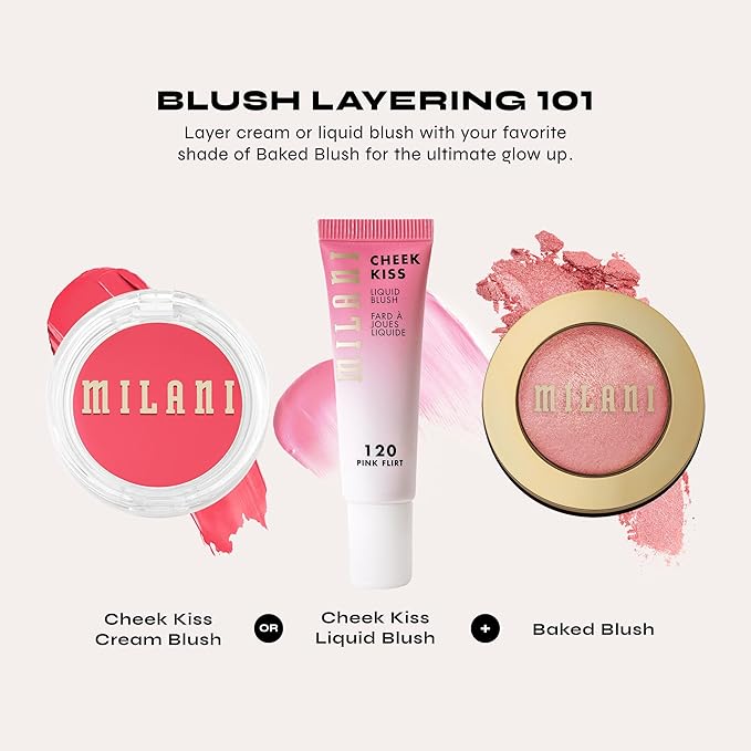Milani Rose Blush, Powder Blush for Cheeks, Cruelty Free Makeup - Shape, Contour & Highlight Face for a Natural Matte Finish -Romantic Rose