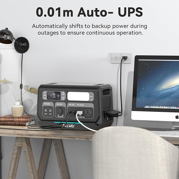 ALLWEI 2400W Portable Power Station with 2 x B200 PRO Expansion Battery, 6144Wh LiFePO4 Battery 4 AC Outlets Up to 2400W for Home, Outdoor Camping, RV, with 1500W AC Charging &1200W Solar Charging