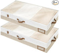 StorageWorks Large Under Bed Storage Containers with Handles and Label Holder, 2 Pack Ultra-thick Fabric Underbed Bins, Closet Organizer for Clothes, Blankets, Sweater