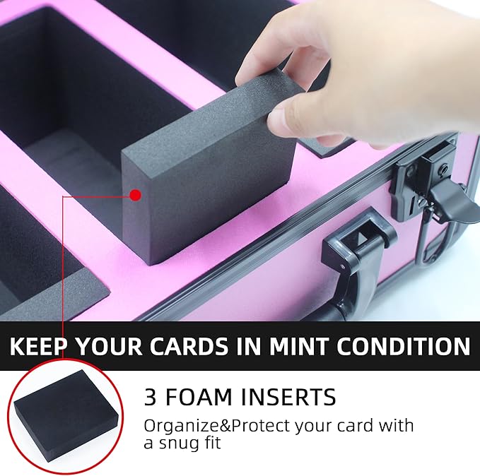 Graded Card Storage Box; Durable Sports, PSA Card Storage Case- Trading Card Storage Box - PSA Slab Case For Top Loaders (PINK, 14.17x11.2x7 inches)