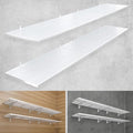 4-Pack 1.5x4ft Heavy Duty Garage Wall Shelving, 1000 lbs Load Capacity, Garage Shelving Wall Mounted, Storage Rack with Hooks, White