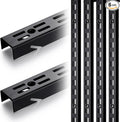 6 Pcs 47.5 Inches Shelf Rails Bracket Track Upright Closet System Hardware Adjustable Wall Standard Shelf Standards for Pantries, Linen Closets, Laundry Rooms, Utility Rooms (Black)