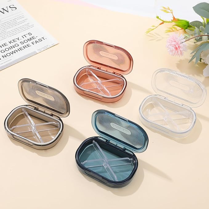 4 Pcs Qtip Holder Hair Tie organizer Small Container Portable Travel Qtips Case Cotton Swab Holder Flosser Dispenser 4 Soft Colors 3.94 x 2.76 Inch