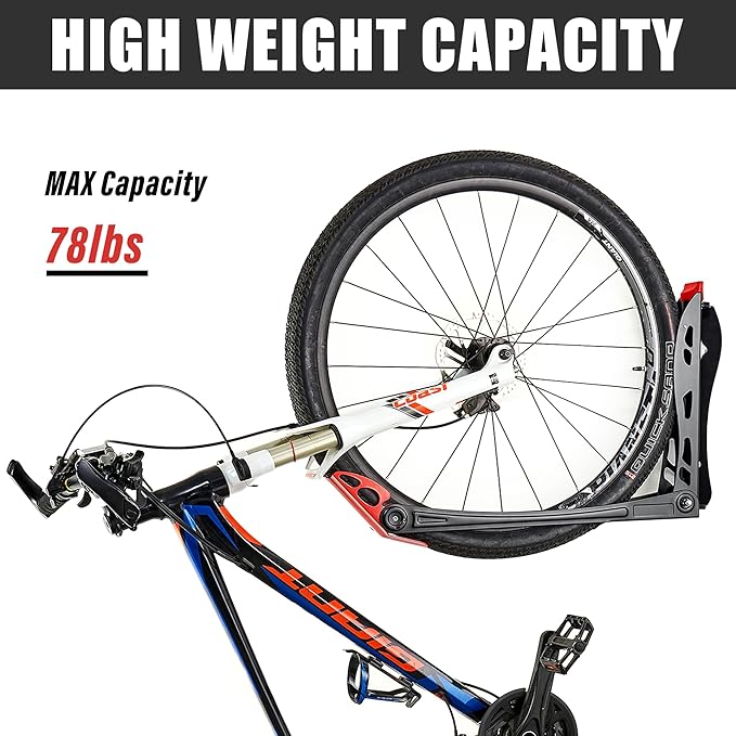 Wallmaster BIKEPAL Swivel Bike Rack, Wall Mounted Vertical Bike Storage Hanger, Space Saving for Home and Garage, 4 Pack