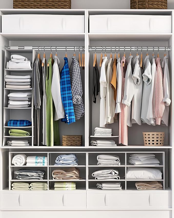 Closet Rods for Hanging Clothes, 17-52 Inch Heavy Duty and Stepless Adjustable Closet Poles, Stainless Steel Closet Hanging Rod for Closet, Wardrobes, Laundry Room, Bathroom, RV (Silver)