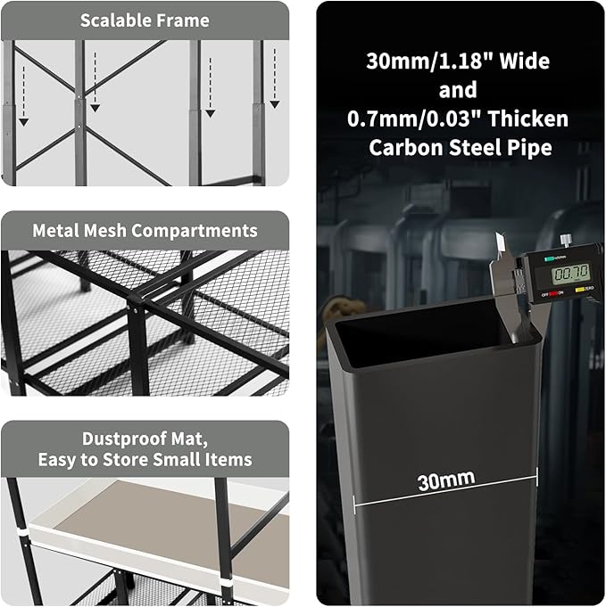 Portable Closet Rack Heavy-Duty Foldable Garment Racks with Cover 1200lbs Enclosed Wardrobe Closet with Independent Area for Hanging Clothes Storaging of Bedding (66in*20in*67in)