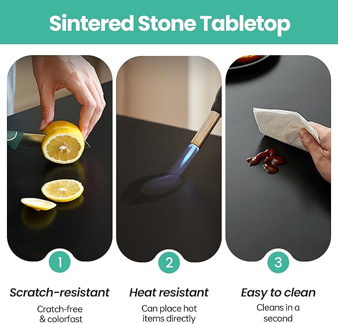 19.7" Lazy Susan Turntable – 360° Sinteredstone Silent Anti-Slip Turntable, Table Top Centerpiece for Kitchen, Pantry, Spice Rack, Refrigerator & Dining Table, White