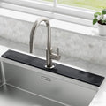 DK177 Faucet Mat for Kitchen Sink - Water Absorbing Stone Tray for Sink, Diatomite Fast-Drying Faucet Mat, Faucet Splash Guard for Bathroom Counter (Dark Gray, 30" x 4")