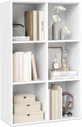 VASAGLE Custos Collection - Bookshelf, Bookcase, Cube Shelf with 6 Compartments, 9.4 x 25.8 x 38.6 Inches, Storage Shelf, for Living Room, Home Office, Dining Room, Cloud White ULBC423W01