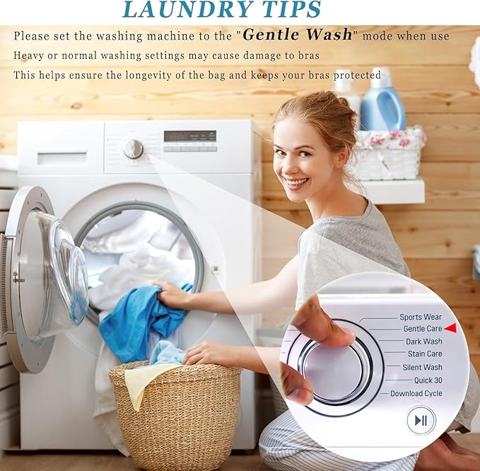 4 Pack Large Bra Laundry Bags for Washing Machine, Lingerie Bag for Washing Delicates Underwear Brassiere, Bra Washer Protector for Laundry (White 4 pack)