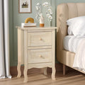 VINGLI Unfinished Solid Wood Nightstand for Color DIY, Small Nightstand for Bedroom, Natural Wood Night Stand with Drawers, Light Wood Night Stand, Real Wooden Bed Side Table/End Table