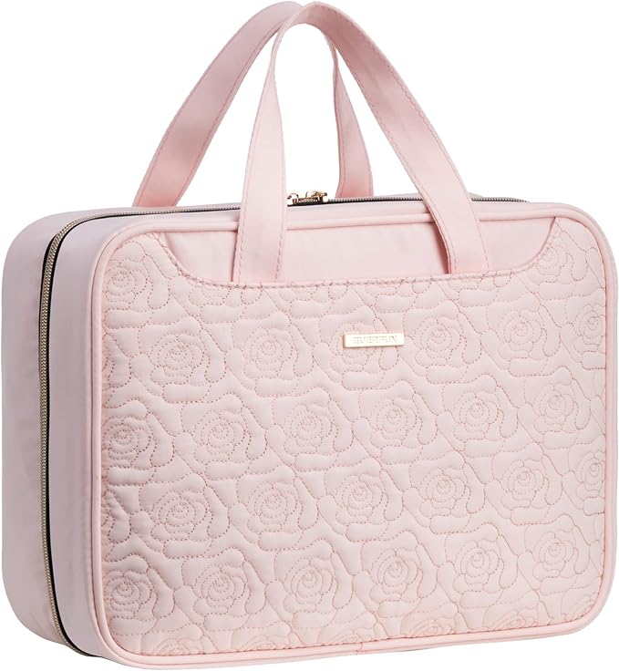 Everfun Hanging Travel Toiletry Bag for Women Traveling With Leakproof Compartment Makeup Cosmetic Organizer Dopp Kit Travel Accessories Essentials Must Have