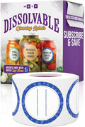 MESS Dissolvable Canning Labels for Jars – 200 Dissolvable Mason Jar Labels - Dissolvable Food Labels for Containers - Jam Homemade Canning Jar Labels Stickers - Removable Mason Jar Labels 2" Blue